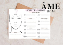 Load image into Gallery viewer, Editable Makeup Artist Face Chart Consultation Form WITH LOGO - Canva Link
