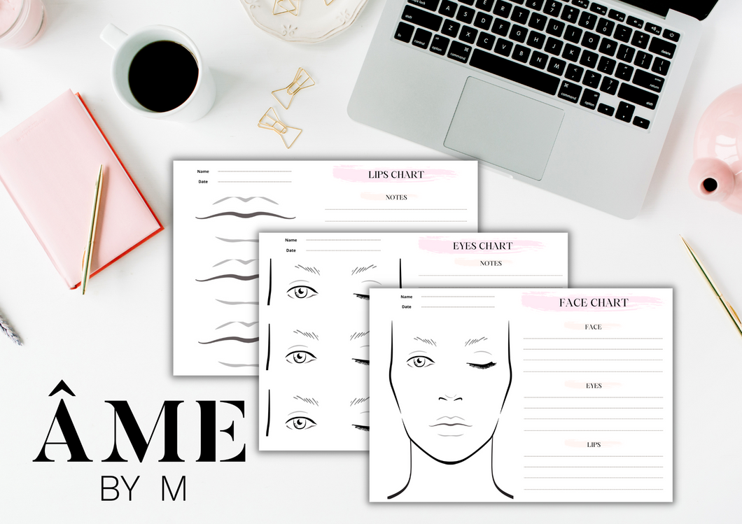 Makeup Artist Templates Set - Instant Download