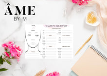 Load image into Gallery viewer, Editable Makeup Artist Face Chart Consultation Form WITH LOGO - Canva Link
