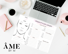 Load image into Gallery viewer, Editable Makeup Artist Face Chart Consultation Form WITH LOGO - Canva Link

