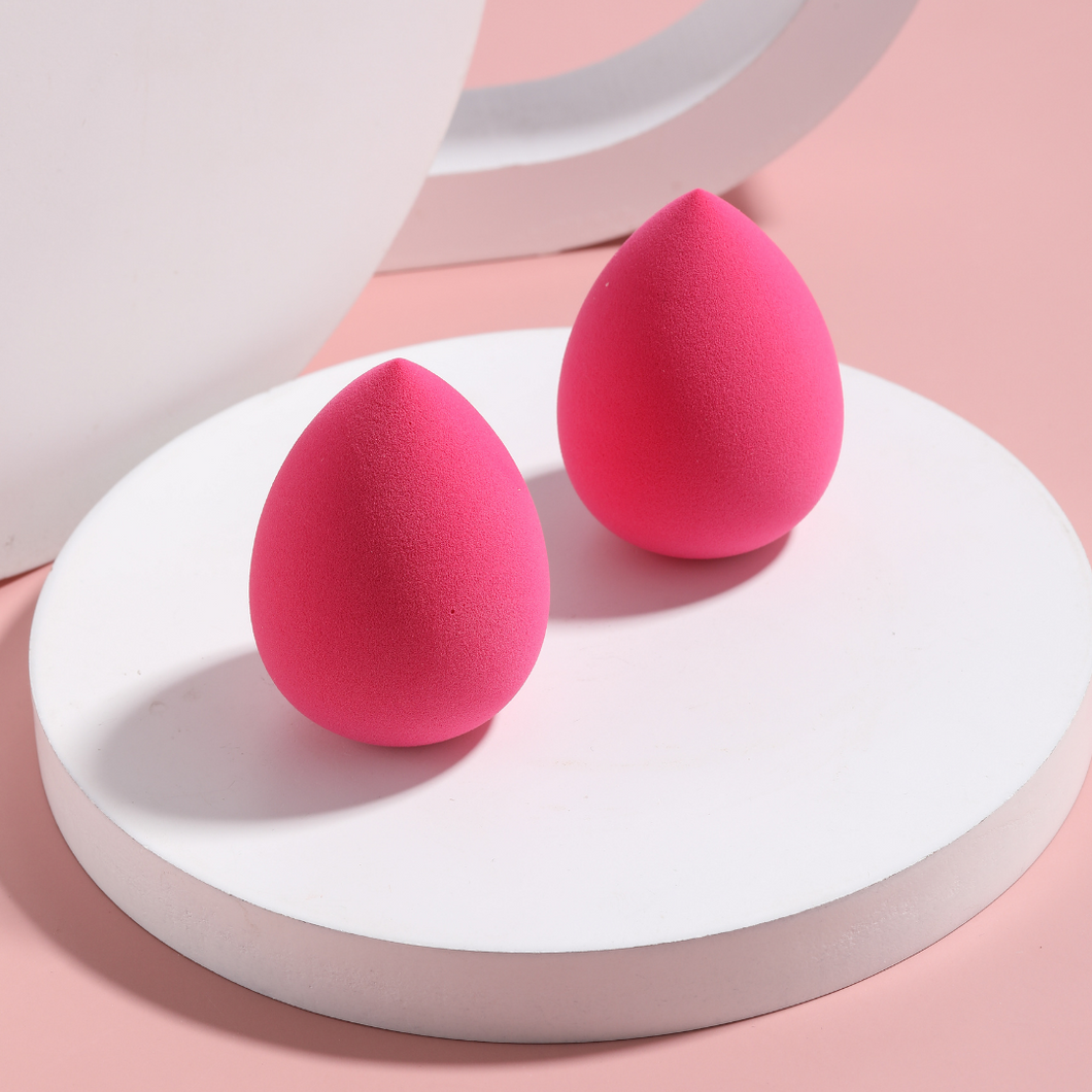 2 Piece Pink Latex-Free Teardrop Makeup Sponge Set